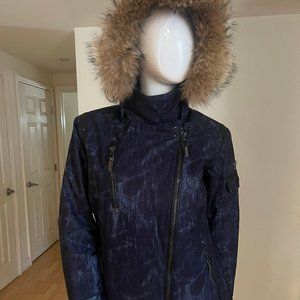 $800 NEW DESCENTE REAL FUR TRIM SKI SNOWBOARD JACKET SIZE 8 US